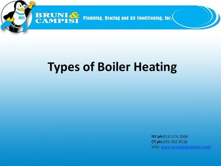 NY ph:914.574.2066 CT ph:203.302.9118 Visit: www.bruniandcampisi.com/www.bruniandcampisi.com/ Types of Boiler Heating.