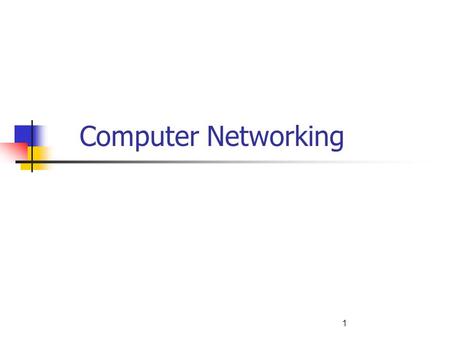 1 Computer Networking. 2 Today’s Networks are complex! t hosts t routers t links of various media t applications t protocols t hardware, software Tomorrow.