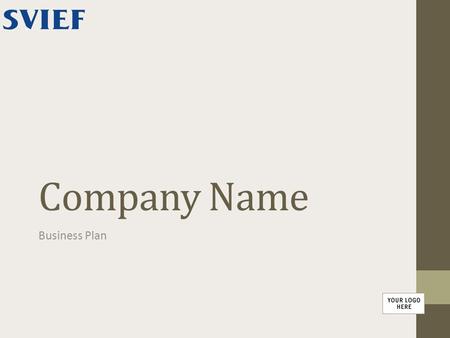 Company Name Business Plan.