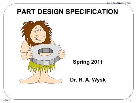 PART DESIGN SPECIFICATION