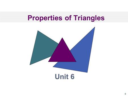 Properties of Triangles