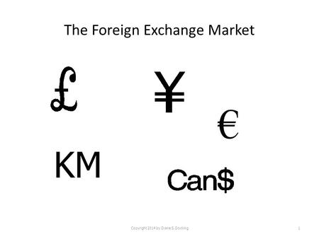 The Foreign Exchange Market Copyright 2014 by Diane S. Docking1 € KM.