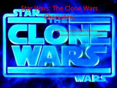 Star Wars: The Clone Wars Characters