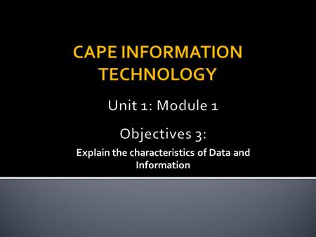 CAPE INFORMATION TECHNOLOGY