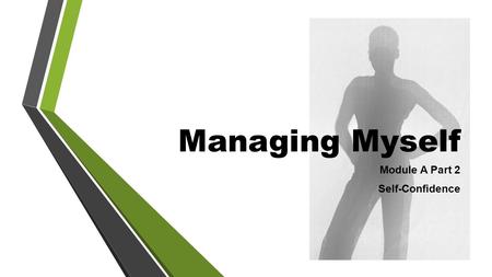 Managing Myself Module A Part 2 Self-Confidence. What is Self-Confidence? It is a feeling or belief in your powers and abilities. Increasing your self-confidence.