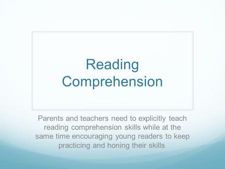 Reading Comprehension