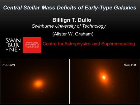 Bililign T. Dullo Swinburne University of Technology (Alister W. Graham) Centre for Astrophysics and Supercomputing NGC 4291 NGC 1426.