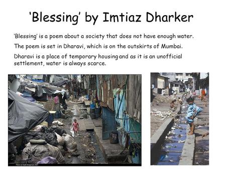 ‘Blessing’ by Imtiaz Dharker