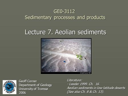 GE Sedimentary processes and products