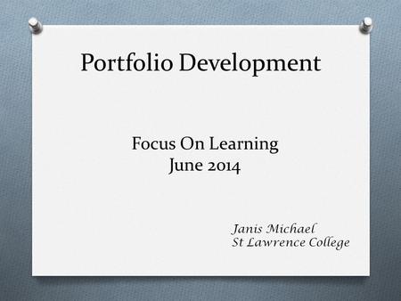 Portfolio Development