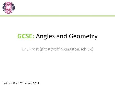 GCSE: Angles and Geometry