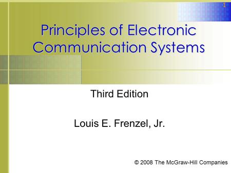 Principles of Electronic Communication Systems