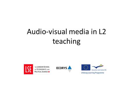 Audio-visual media in L2 teaching. What media do you use? Video (self made) With free software Jing Example 2.