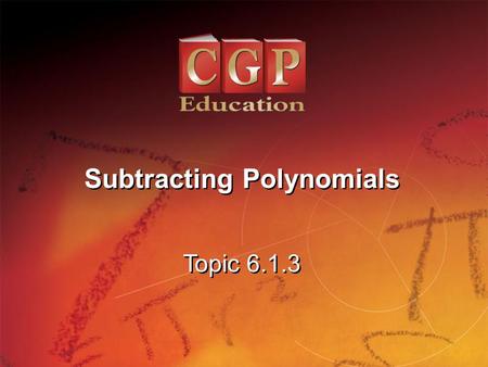 Subtracting Polynomials