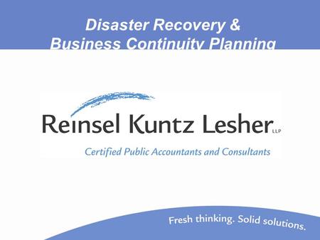 Disaster Recovery & Business Continuity Planning