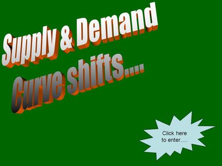 Click here to enter….. What is supply? What is a supply curve shift? Why are people so demanding? What could cause a demand curve shift? To learn about.