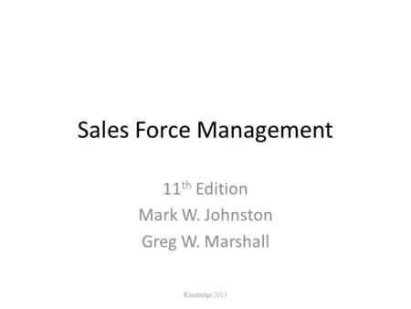 Sales Force Management