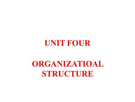 ORGANIZATIOAL STRUCTURE