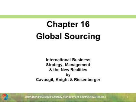 Chapter 16 Global Sourcing