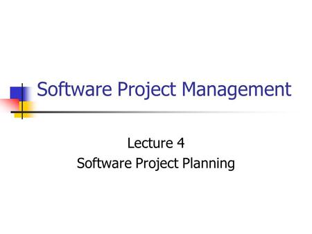 Software Project Management