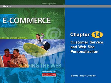 Customer Service and Web Site Personalization Back to Table of Contents.