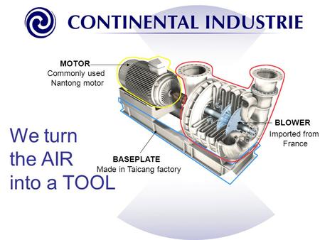 We turn the AIR into a TOOL MOTOR BLOWER BASEPLATE Commonly used Nantong motor Imported from France Made in Taicang factory.