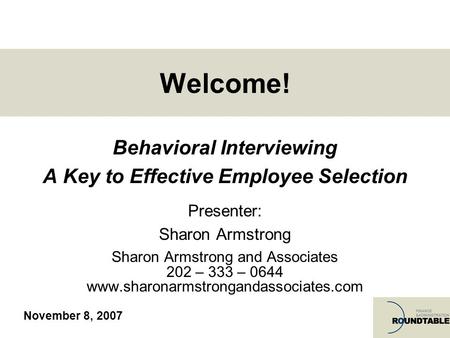 Behavioral Interviewing A Key to Effective Employee Selection