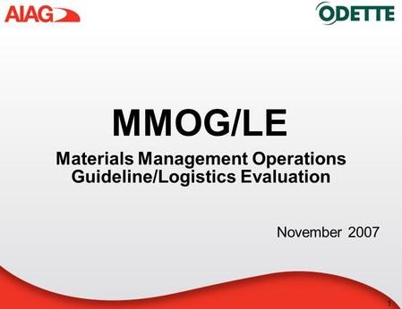 Materials Management Operations Guideline/Logistics Evaluation