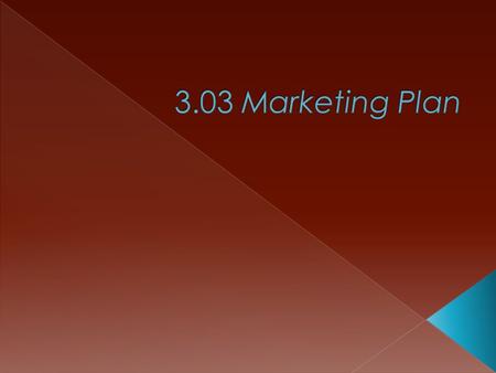  A written document that specifies how, where, and to whom a business plans to market its product(s) and/or brand(s).  A small business typically creates.