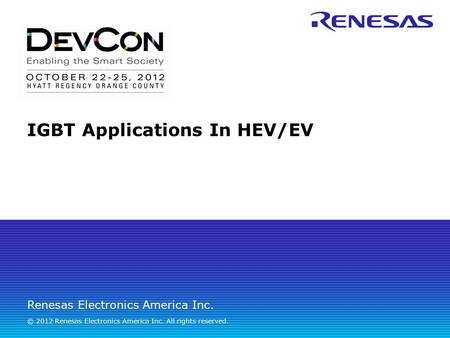 IGBT Applications In HEV/EV