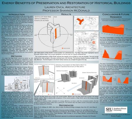 E NERGY B ENEFITS OF P RESERVATION AND R ESTORATION OF H ISTORICAL B UILDINGS Lauren Ovca, Architecture Professor Shannon McDonald The architectural world,