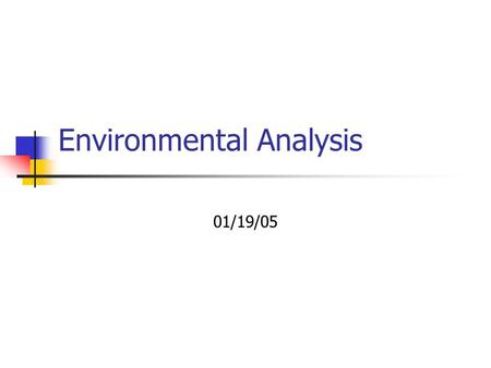 Environmental Analysis