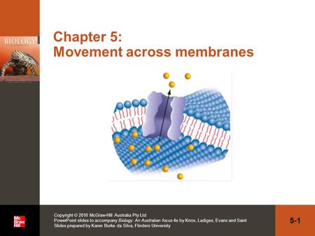 5-1 Copyright  2010 McGraw-Hill Australia Pty Ltd PowerPoint slides to accompany Biology: An Australian focus 4e by Knox, Ladiges, Evans and Saint Slides.