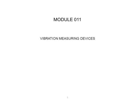 VIBRATION MEASURING DEVICES