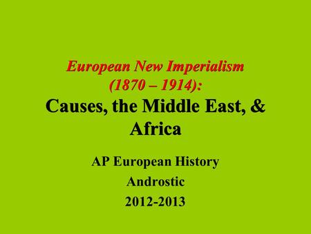 AP European History Androstic