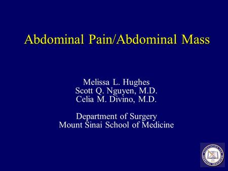 Abdominal Pain/Abdominal Mass