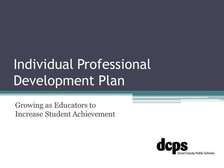 Individual Professional Development Plan