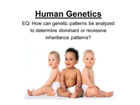 Human Genetics EQ: How can genetic patterns be analyzed to determine dominant or recessive inheritance patterns?