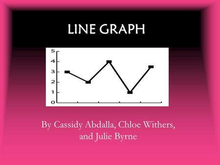 LINE GRAPH By Cassidy Abdalla, Chloe Withers, and Julie Byrne.