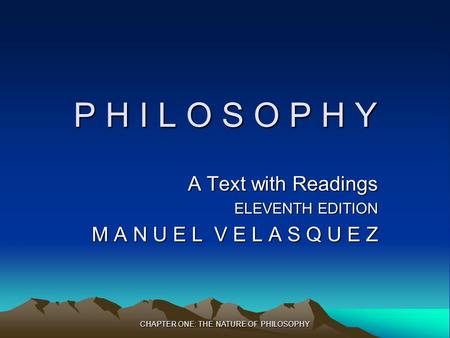 A Text with Readings ELEVENTH EDITION M A N U E L V E L A S Q U E Z