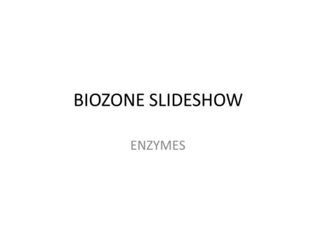 BIOZONE SLIDESHOW ENZYMES.