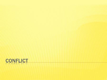  Define and differentiate between different types of conflict.  Analyze causes of conflict.  Explain how a conflict can escalate or de- escalate.