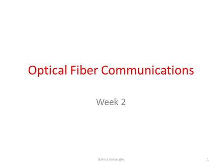 Optical Fiber Communications