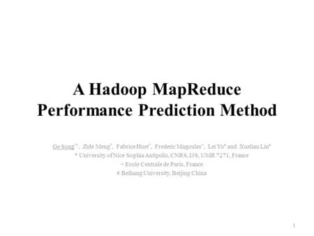 A Hadoop MapReduce Performance Prediction Method