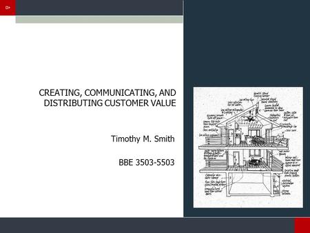 CREATING, COMMUNICATING, AND DISTRIBUTING CUSTOMER VALUE Timothy M. Smith BBE 3503-5503.