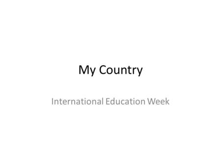 International Education Week