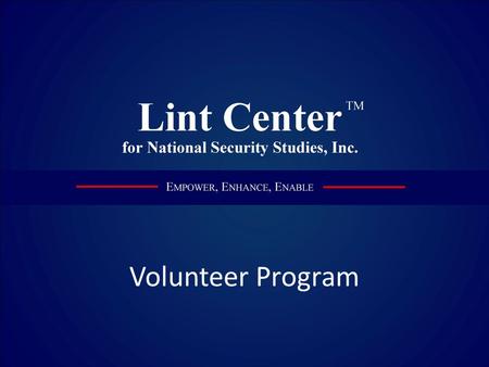 Volunteer Program.