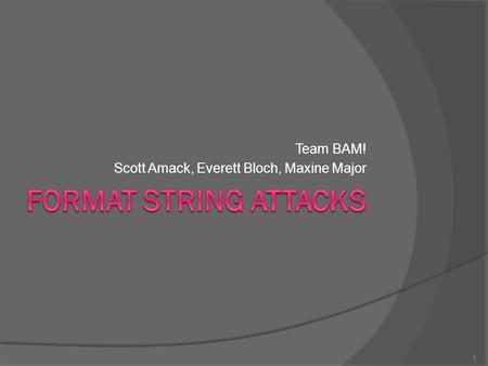 Team BAM! Scott Amack, Everett Bloch, Maxine Major 1.