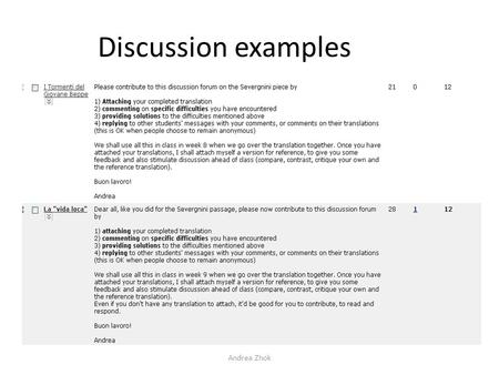 Discussion examples Andrea Zhok.