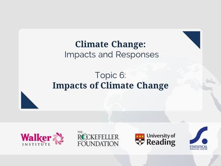 Climate Change: Impacts and Responses Topic 6: Impacts of Climate Change topic 6 – Impacts of climate change.